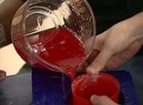 Pouring the soap mixture.