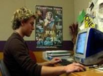 Student working on a computer.